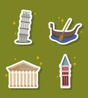 italy famous landmark vector