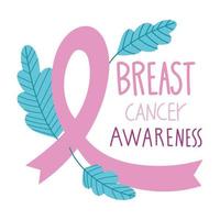 texto de concienciación sobre el cáncer de mama vector
