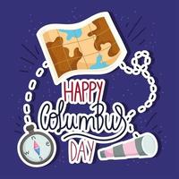 Columbus Day greeting card vector