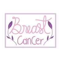 breast cancer lettering vector
