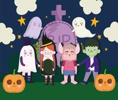 halloween kids celebration vector