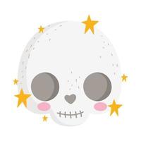 cute skull with stars vector