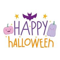 happy halloween text vector