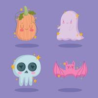 halloween icons set vector