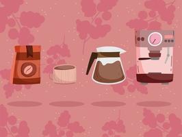 coffee machine and package vector