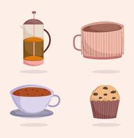 coffee icons set vector