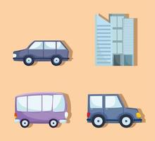 urban transport cars vector