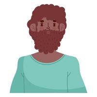 bearded afro man vector