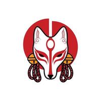 Japanese kitsune mask vector