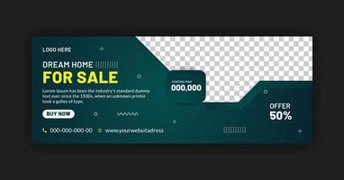 Dream home for sale real estate social media post web banner template vector