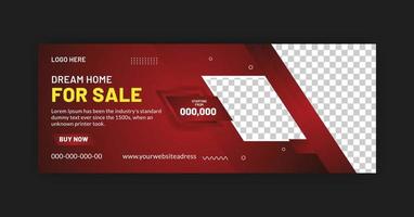 Dream home for sale real estate social media post web banner template vector