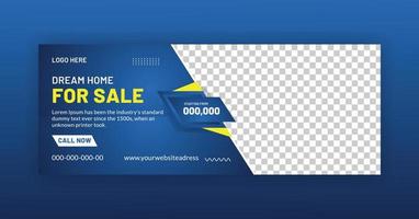 Dream home for sale real estate social media post web banner template vector