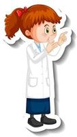 Scientist girl cartoon character in standing pose vector