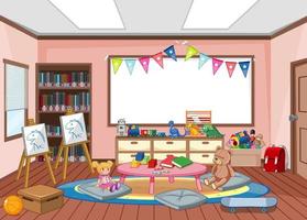 Kindergarten room interior design vector