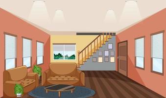 Living room interior design with furnitures vector