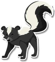 Skunk animal cartoon sticker vector