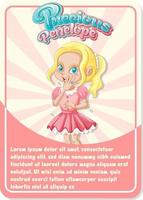 Character game card template with word Precious Penelope vector