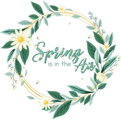 Floral spring banner template