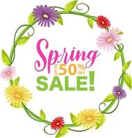Spring sale banner template vector