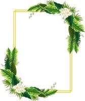 Vertical frame of green foliage template vector