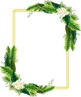 Vertical frame of green foliage template vector