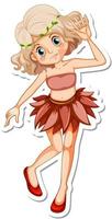 Cute fairy cartoon character sticker vector