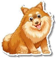 Pomeranian dog cartoon sticker vector