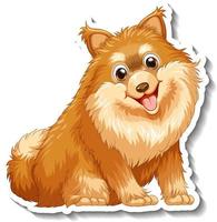 pegatina de dibujos animados de perro pomerania vector