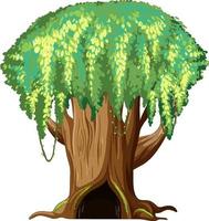 Fantasy huge tree on white background vector