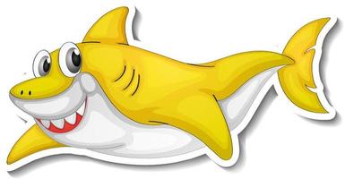 Sea Animal Cartoon Sticker with Funny Shark vector