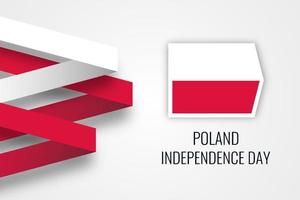 diseño de plantilla de ilustración de celebración del día de la independencia nacional de polonia vector