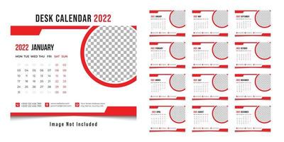 plantilla de vector de diseño de calendario 2022. feliz año nuevo 2022