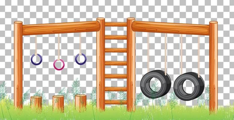 Hanging swing on grid background