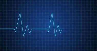 Heart monitor EKG electrocardiogram pulse seamless loop background. video