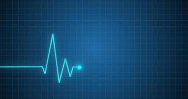 hartmonitor ekg elektrocardiogram pulse naadloze loops achtergrond. video