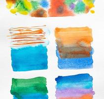 Abstract watercolor brush strokes with space for your own text. photo
