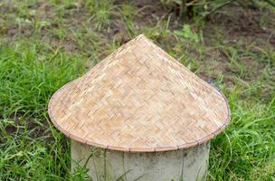 Vietnamese conical Non La hat. Close-up. photo