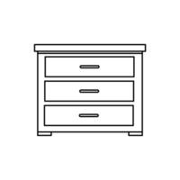 icono de estilo de línea de muebles de cajones de madera vector