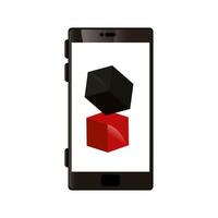 smartphone device with cubes isolated icon vector