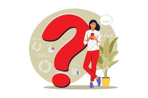 Questions concept. People ask frequently asked questions. FAQ. Vector. Flat vector