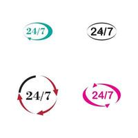 Open 24-7 Icon Vector Logo Template Illustration Design