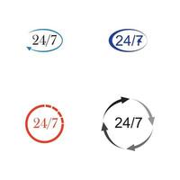 Open 24-7 Icon Vector Logo Template Illustration Design