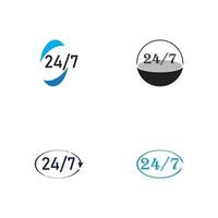 Open 24-7 Icon Vector Logo Template Illustration Design