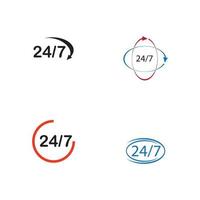 Open 24-7 Icon Vector Logo Template Illustration Design