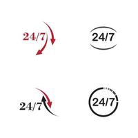 Open 24-7 Icon Vector Logo Template Illustration Design