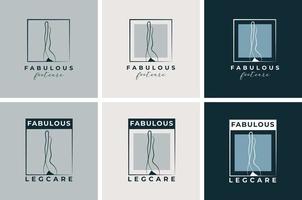 Women Foot care logo design  and girls leg care logo collection template vector