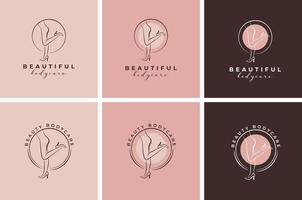 Women Foot care logo design  and girls leg care logo collection template vector