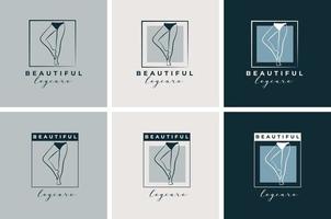 Women Foot care logo design  and girls leg care logo collection template vector