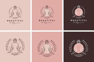 Women Foot care logo design  and girls leg care logo collection template vector