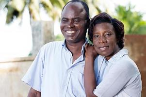 young romantic couple hugging and happy photo